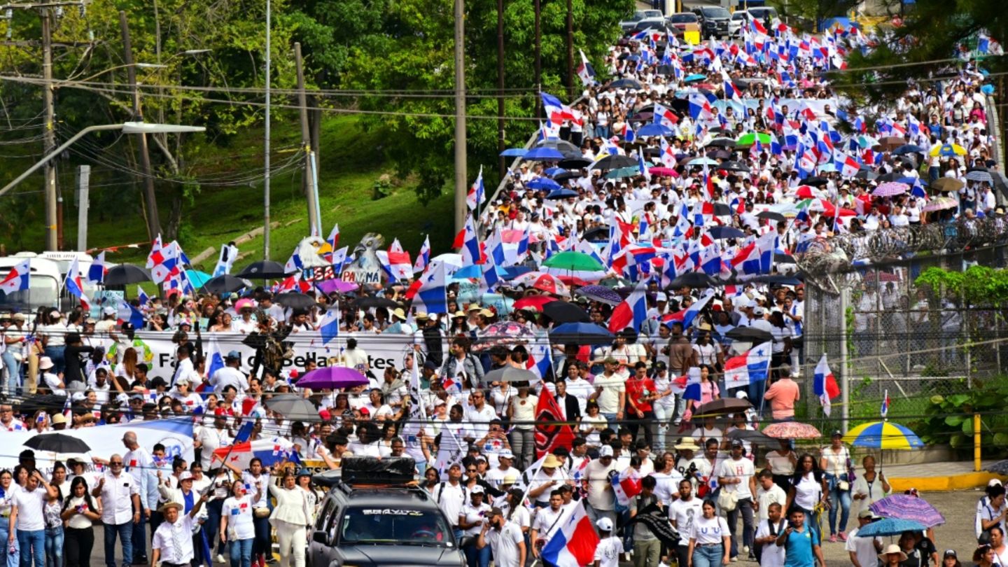 Demonstration in Panama-Stadt