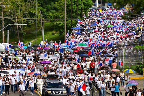 Demonstration in Panama-Stadt