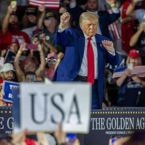 Donald Trump auf einer Kundgebung in Michigan