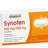 Synofen enthält Paracetamol und Ibuprofen in niedriger Dosierung. Paracetamol sorgt für eine schnelle Schmerzlinderung, während Ibuprofen für eine langanhaltende Wirkung bekannt ist. Das Medikament ist wirksam gegen eine Vielzahl von Schmerzen, darunter Kopfschmerzen, Zahnschmerzen, Rückenschmerzen und Gelenkschmerzen.  Paracetamol belastet die Leber, daher darf es nicht eingenommen werden, wenn die Leberfunktion stark eingeschränkt ist. Ibuprofen gehört zu den nichtsteroidalen Antirheumatika (NSAR) und darf bei schweren Leber- oder Nierenfunktionsstörungen nicht eingenommen werden. Auch bei gestörter Blutbildung, schweren, chronisch-entzündlichen Darmerkrankungen oder ausgeprägter Herzschwäche sollte Ibuprofen vermieden werden