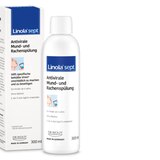 Linola Sept setzt auf die antibakterielle und antivirale Wirkung des Phenoxyethanols. Wichtig: Gut schütteln, gründlich ausspucken nach dem Gurgeln und nicht nachspülen! Laut Hersteller für Kinder ab sechs Jahren geeignet.