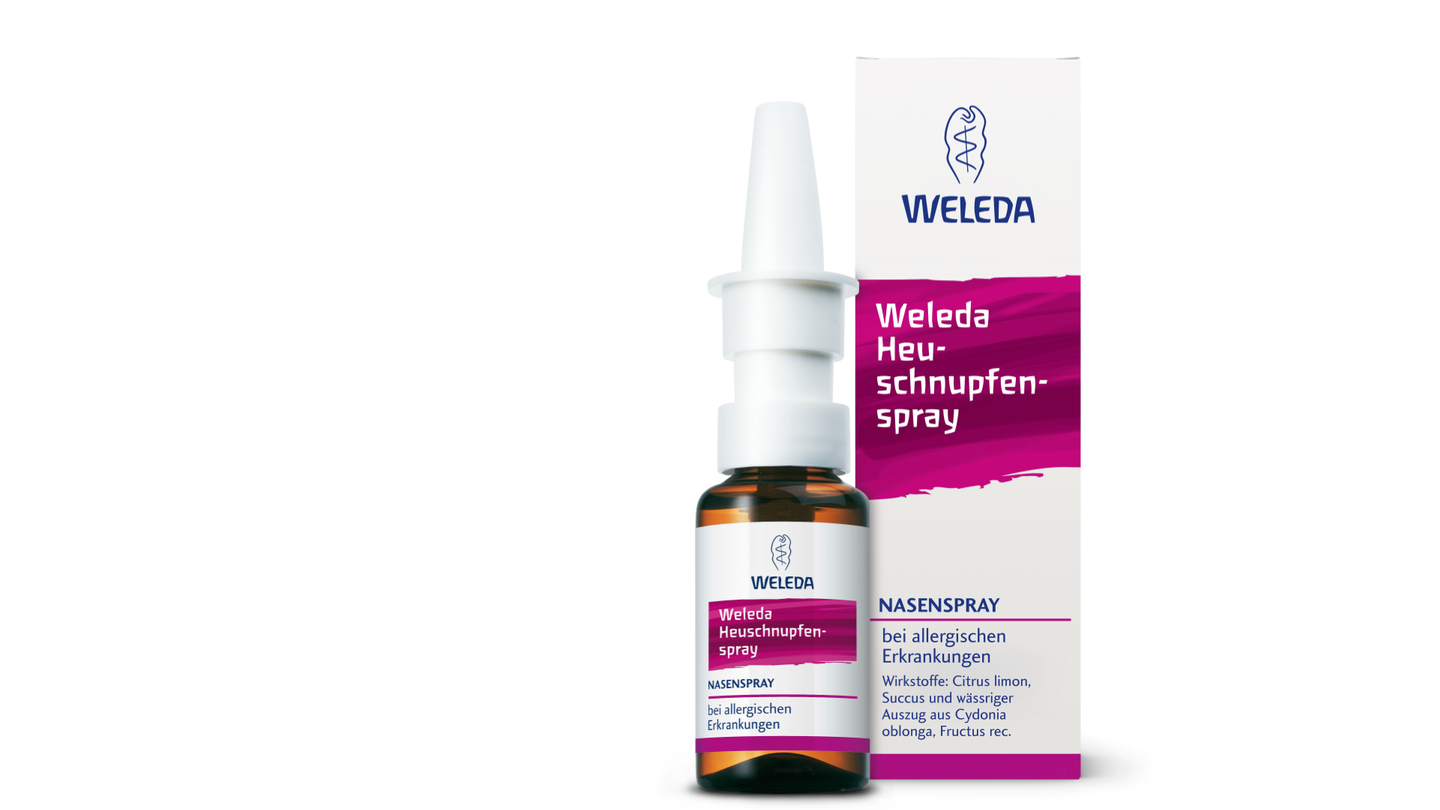 Wer auf medizinische Bestandteile verzichten möchte, findet in Alternativen wie dem Heuschnupfenspray von Weleda eine Alternative. Es enthält neben Wasser lediglich Auszüge aus Quitte und Zitrone sowie Kochsalz zum Isotonisieren des Nasensprays.   