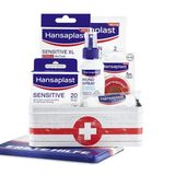 Hersteller wie Hansaplast bieten für den Hausgebrauch kostengünstige Basisausstattungen an. Enthalten sind neben Pflastern, Kompressen, Fixierband, auch Mullbinden und Wunddesinfektion zum Sprühen.