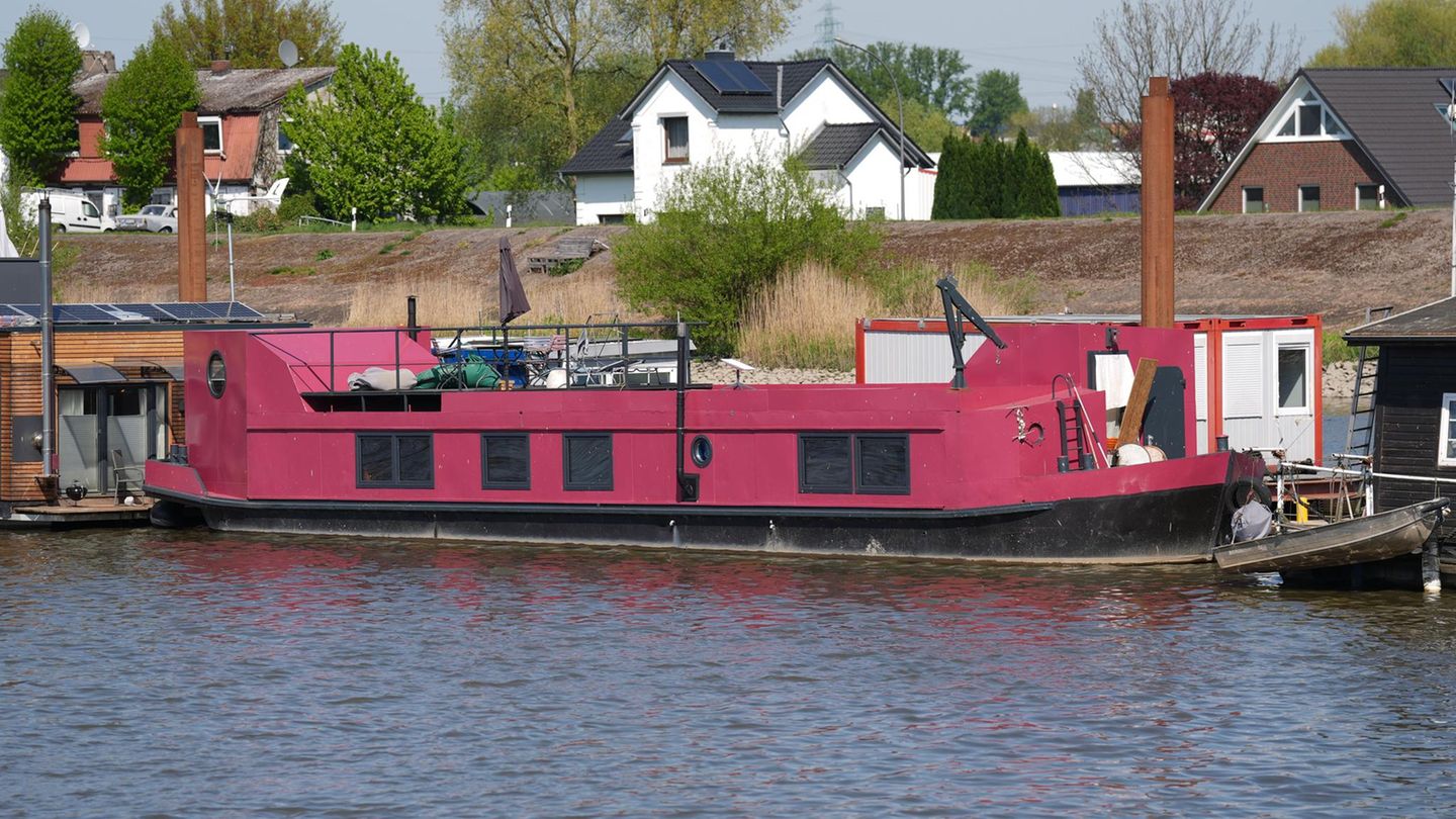 Der Tatort, ein Hausboot, in Hamburg-Moorfleet