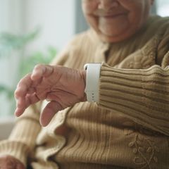 Elderly using smartwatch medical alert devices