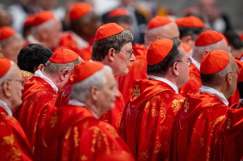 Kardinäle bei der Messe im Petersdom am Mittwochvormittag