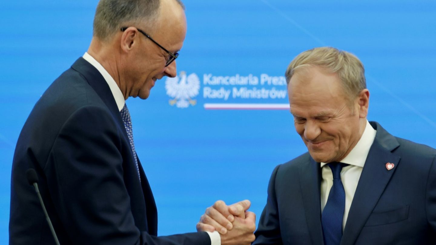 Merz und Tusk in Warschau