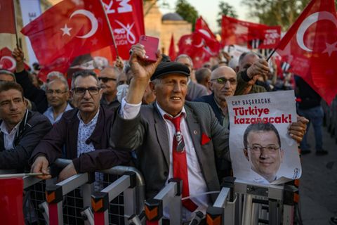 Demonstranten in Istanbul am Mittwoch