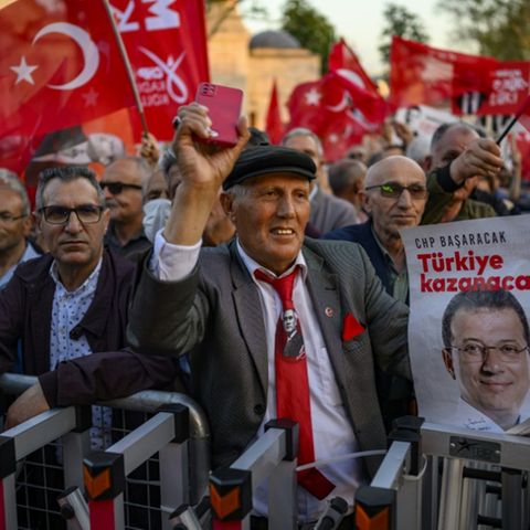 Demonstranten in Istanbul am Mittwoch