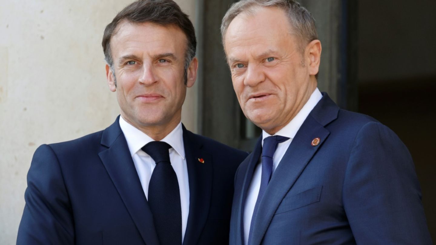 Macron und Tusk im März in Paris