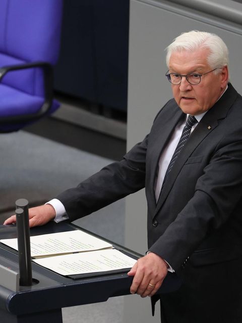 Frank-Walter Steinmeier spricht anlässlich des 80. Tages des Sieges im Deutschen Bundestag