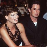 Linsa Evangelista mit ihrem Freund Kyle MacLachlan, beide tragen schwarze Kleidung