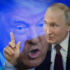 Wladimir Putin und Donald Trump auf einer Fotomntage