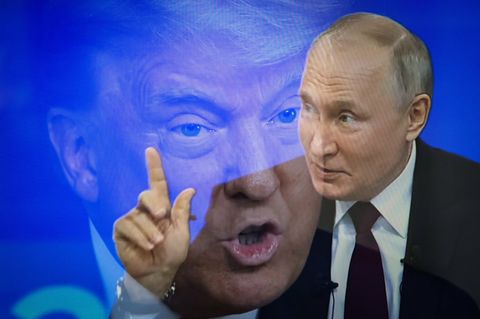 Wladimir Putin und Donald Trump auf einer Fotomntage