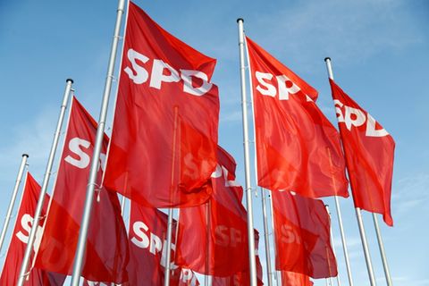Fahnen mit SPD-Logo