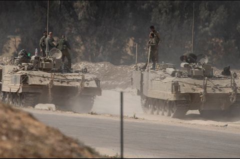 Israelische Panzer im südlichen Gazastreifen