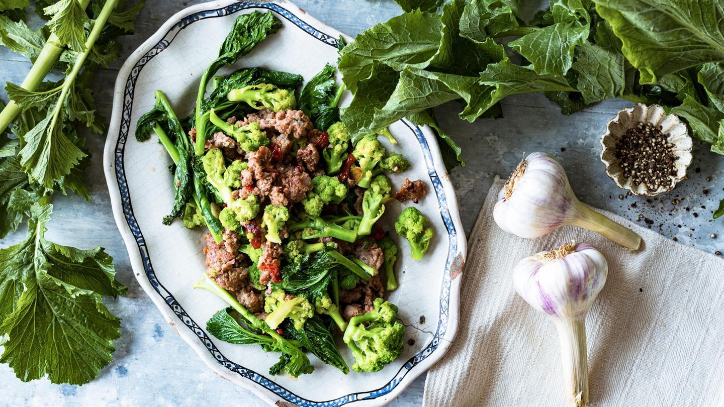 Cima di Rapa angerichtet – hier als Rezept