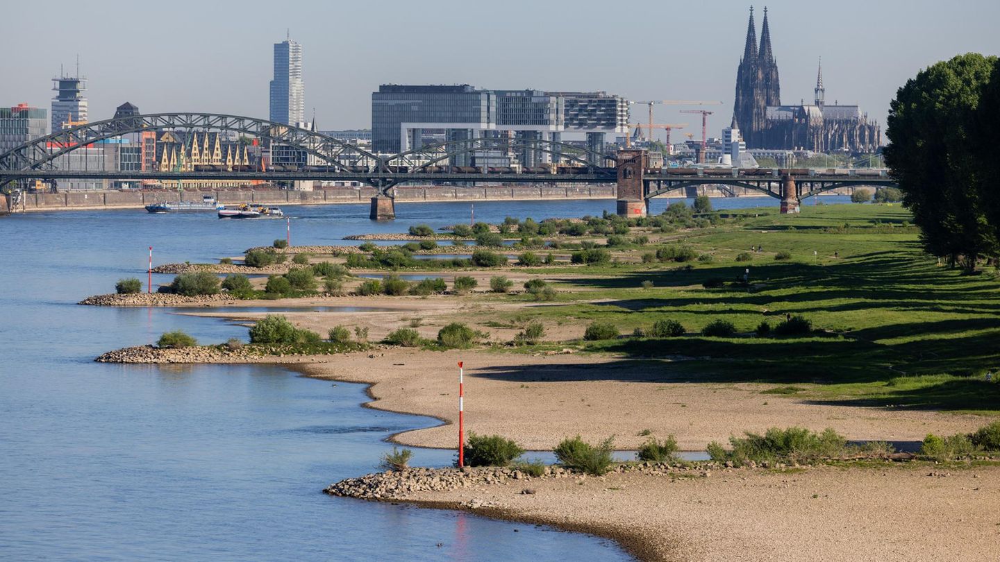 Köln, Deutschland. Der Vorteil des Klimawandels ist, dass es in Deutschland weniger regnet und häufiger die Sonne scheint. Der Nachteil liegt auf der Hand. In längeren Phasen ohne Regen trocknen Böden aus – und ein großer Strom wie der Rhein führt sehr viel weniger Wasser. Das kann die Binnenschifffahrt und die Wasserversorgung beeinträchtigen. Zu einem Rinnsal ist er noch nicht geworden, aber die Pegelstände sind im Moment sehr niedrig