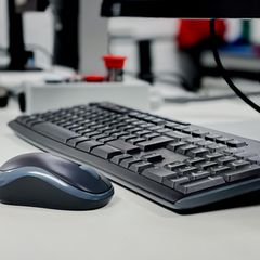 Computermaus, Tastatur und Monitor