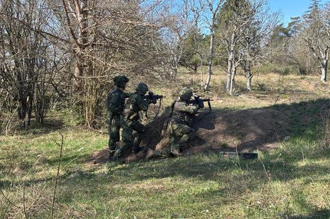 Bereit die Insel zu verteidigen: Freiwillige des Gotland Regiments trainieren den Ernstfall