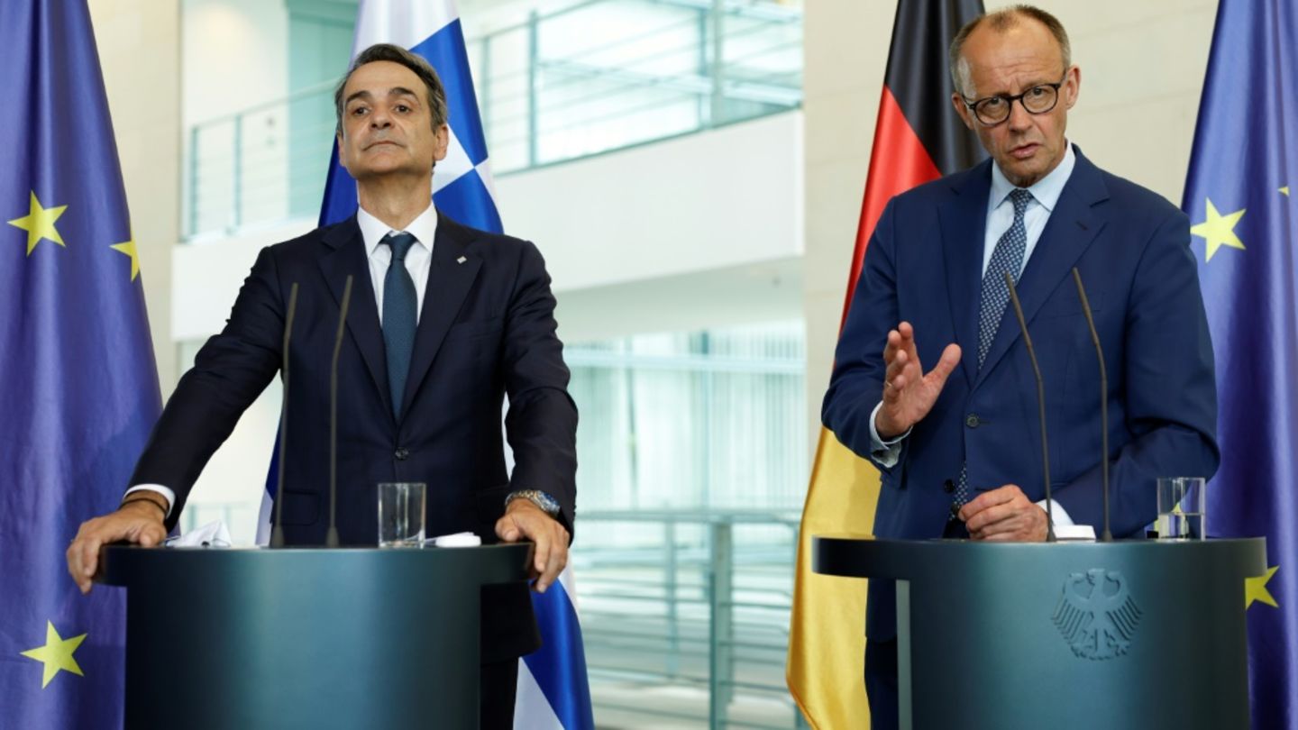 Mitsotakis und Merz (von links)
