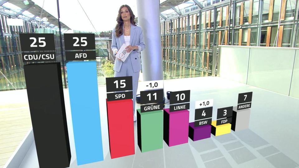 Trendbarometer: Union und AfD gleichauf – Grüne rutschen weiter ab (Video) Trendbarometer: Union und AfD gleichauf – Grüne rutschen weiter ab (Video)