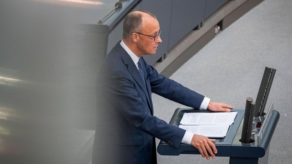 Friedrich Merz bei der Regierungserklärung im Bundestag