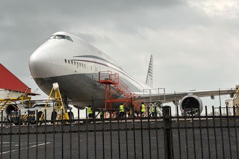Eine Boeing 747 mit dem Farbschema der von der katarischen Königsfamilie verwendeten Flugzeuge