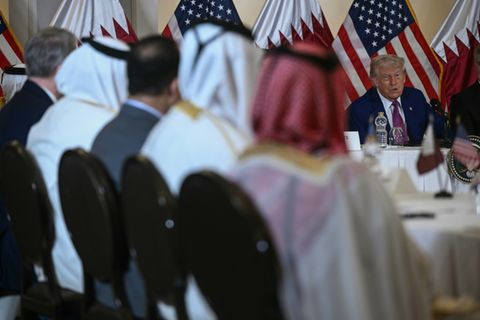 US-Präsident Donald Trump bei einem Frühstück in Doha