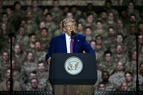US-Präsident Trump am Luftwaffenstützpunkt al-Udeid