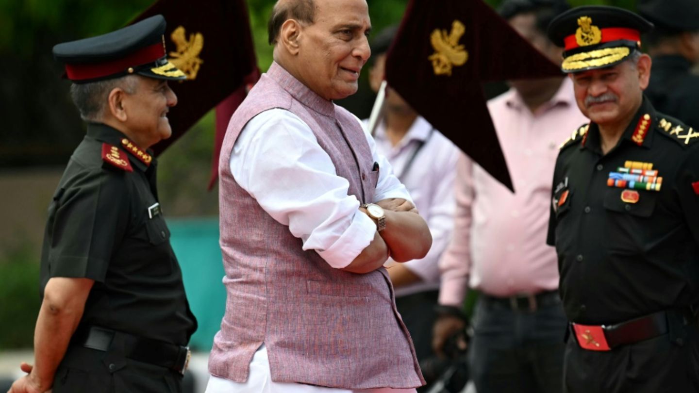 Indiens Verteidigungsminister Rajnath Singh in Neu Delhi