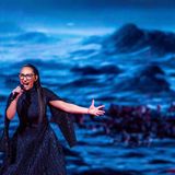 Auch ganz in Schwarz: Griechenlands Kandidatin Klavdia