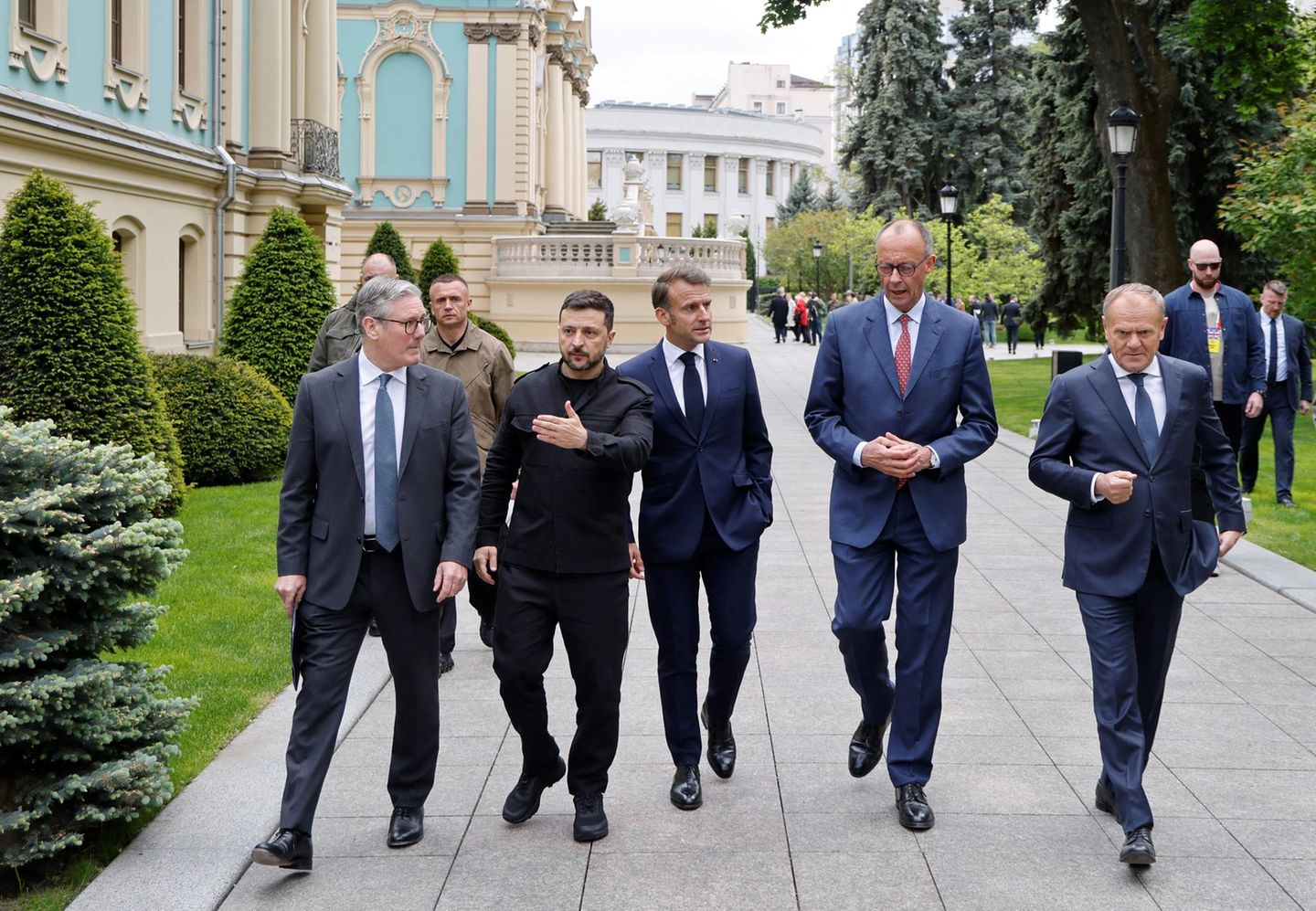 Starmer, Selenskyj, Macron, Merz, Tusk Großbritannien Starmer, Selenskyj, Macron, Merz, Tusk Großbritannien
