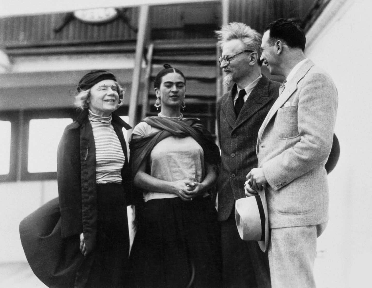 Leon Trotsky, seine Frau Natalia Sedova, Frida Kahlo und Max Shachtman