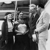 Leon Trotsky, seine Frau Natalia Sedova, Frida Kahlo und Max Shachtman
