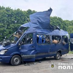 Angegriffene Bus in der Ukraine