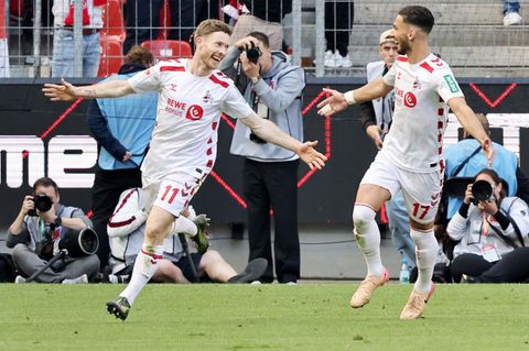 2. Bundesliga: Kölns Florian Kainz bejubelt sein Tor zum 3:0