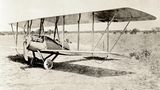 Irrtümer der Wissenschaft: Flugzeug, Doppeldecker auf altem Foto