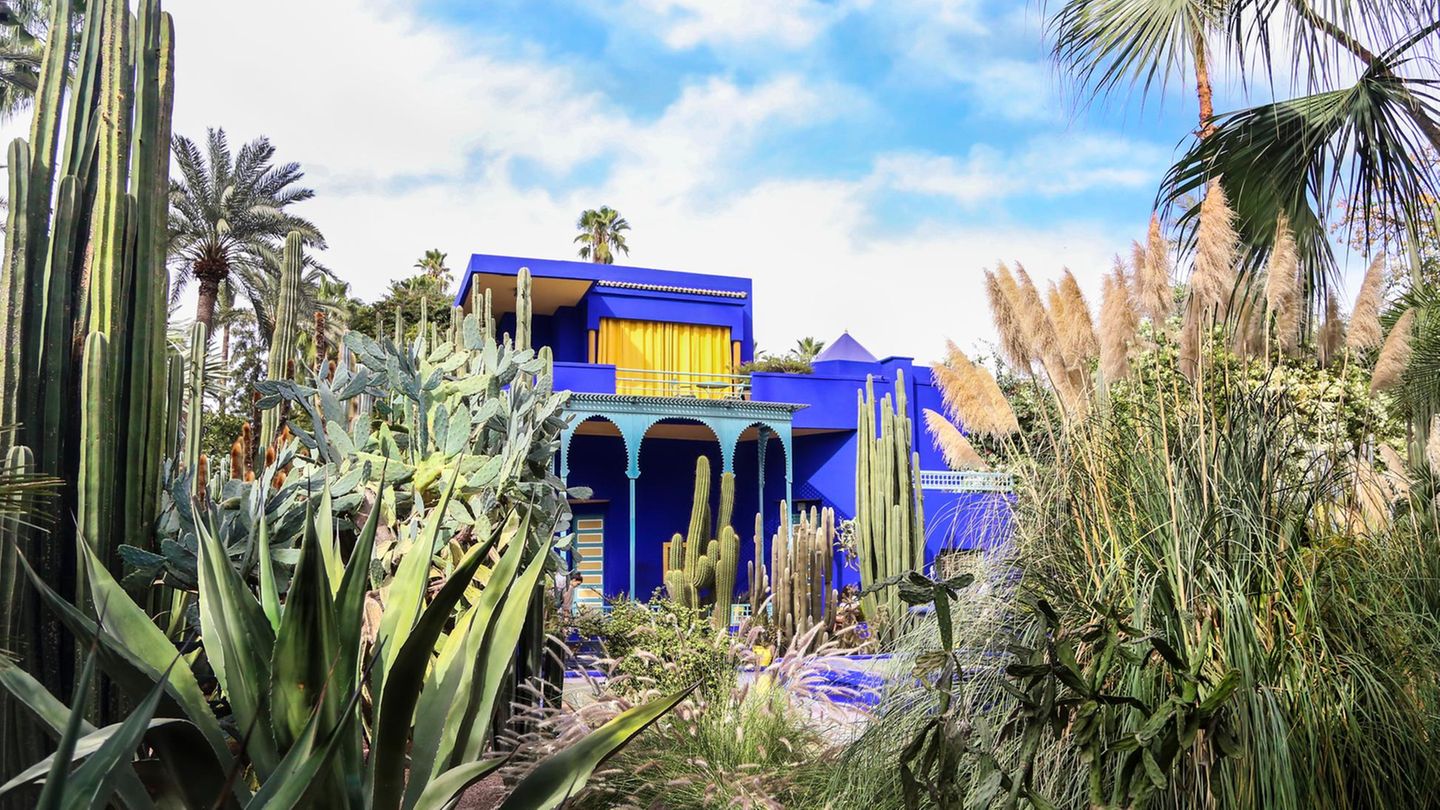 Der Majorelle-Garten samt blauer Villa, in dem 2008 Yves Saint Laurents Asche verstreut wird