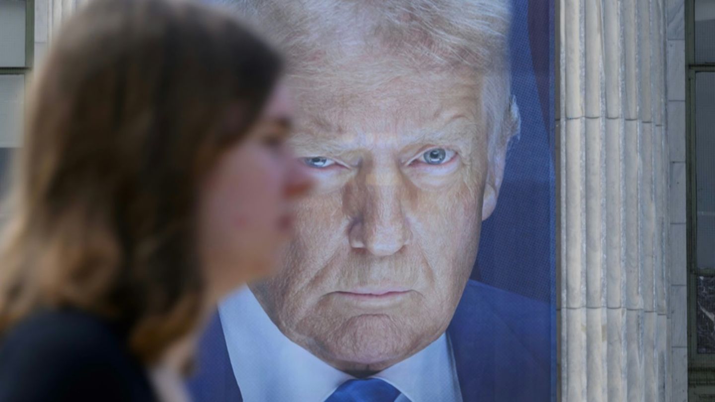 Trumps Konterfei vor dem US-Agrarministerium