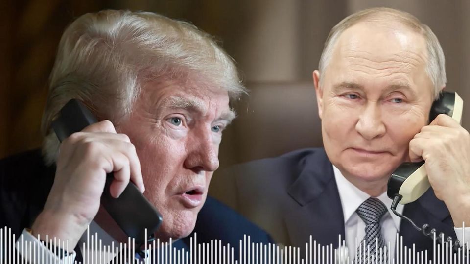 Trump will weiteres Treffen mit Putin "mit zusätzlicher Bedeutung" Links: US-Präsident Donald Trump am Telefon; Rechts: Russlands Präsident Wladimir Putin am Telefon