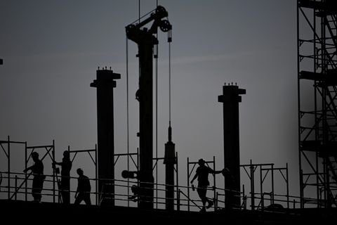 Arbeiter auf Baustelle