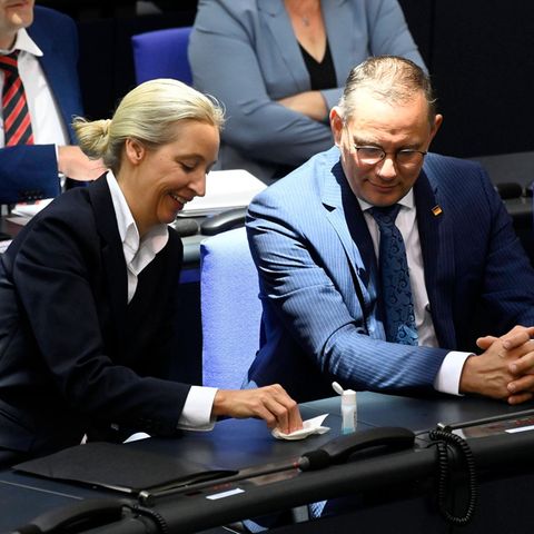 The AfD tip Tino Chrupalla and Alice Weidel