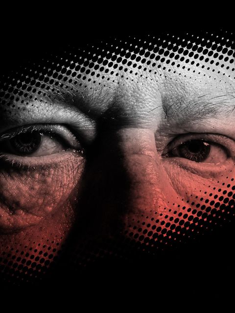 Montage zeigt Augen eines Mannes in Großaufnahme