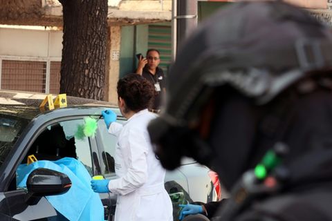 Forensiker am Tatort in Mexiko-Stadt