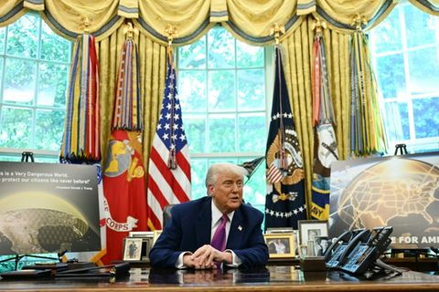 Trump bei der Vorstellung von "Golden Dome" im Weißen Haus