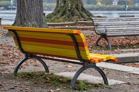 So sieht die "Humorbank" in Konstanz aus – so sollte sie auch in Leipzig aussehen