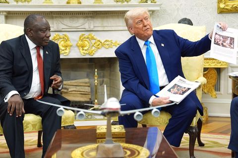 Donald Trump und Cyril Ramaphosa im Oval Office