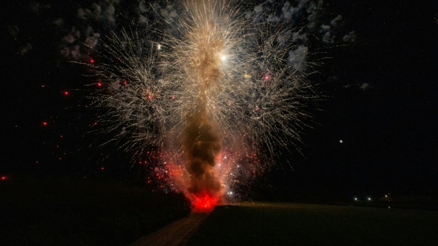 Explosion von Feuerwerk