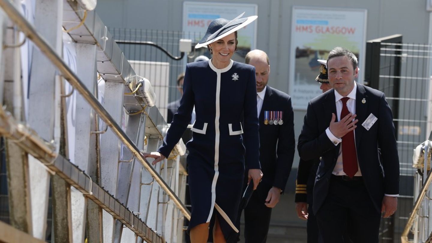 Prinzessin Kate besuchte zusammen mit Prinz William in Glasgow eine Schiffstaufe der Royal Navy.